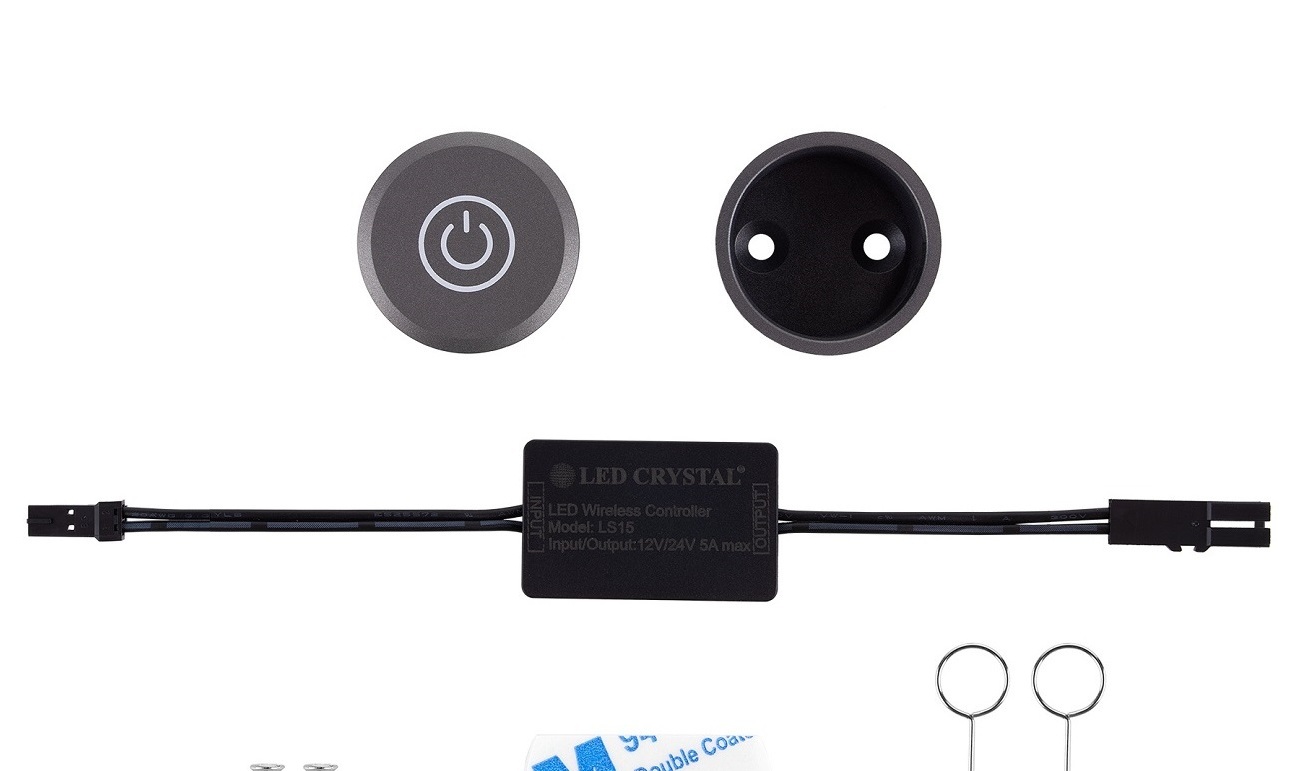 <span style="font-weight: bold;">ВЫКЛЮЧАТЕЛЬ СЕНСОРНЫЙ "TOUCH" БЕСПРОВОДНОЙ 12В/60Вт, 24Вт/96Вт, 5А СЕРЫЙ</span><br>