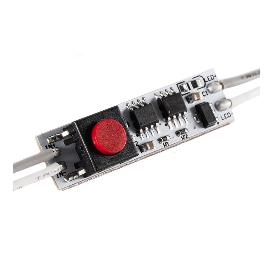 <span style="font-weight: bold;">МИКРОВЫКЛЮЧАТЕЛЬ КНОПОЧНЫЙ С ДИММЕРОМ 12В/24В, 96ВТ/192ВТ, 8А</span>