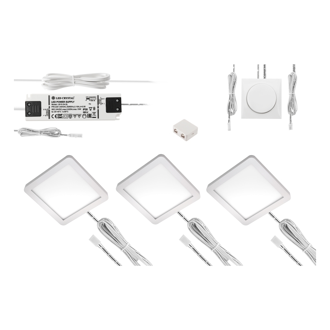 <span style="font-weight: bold;">КОМПлекТ ИЗ 3-Х CCT LED светильникОВ&nbsp; 24В, 12.6Вт, 2700-6500К, СЕРЕБРО</span>